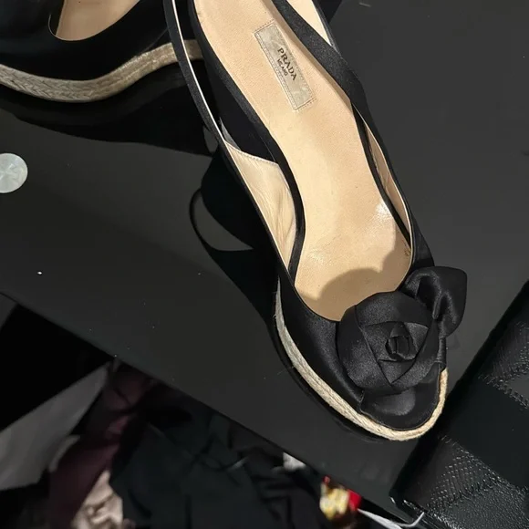 Prada Black Espadrille Shoes with Sophisticated Design - Picture 1 of 6